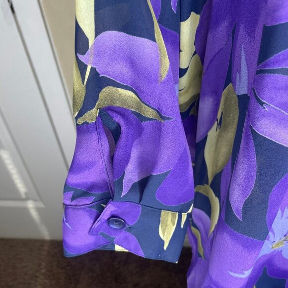 Vtg Susan Graver Style Women's Purple Gold 2pc Tank & Button Down Blouse Plus 3X - Picture 5 of 11